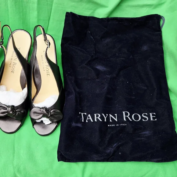 VINTAGE 2004Taryn Rose CHER-NAPPABlack Slingback Women's Shoes BRAND NEW